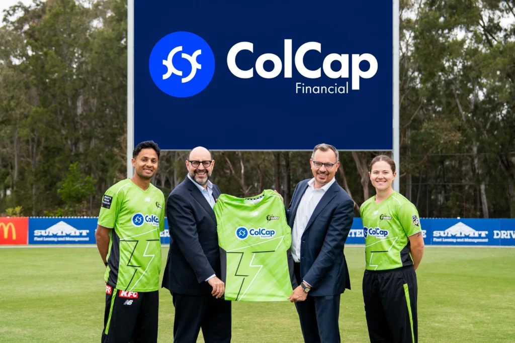 ColCap Financial CEO and COO with Sydney Thunder players